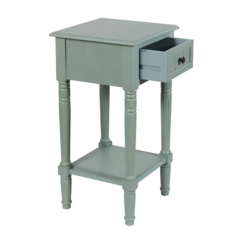 Light Blue Wood Square Hampton Accent Table