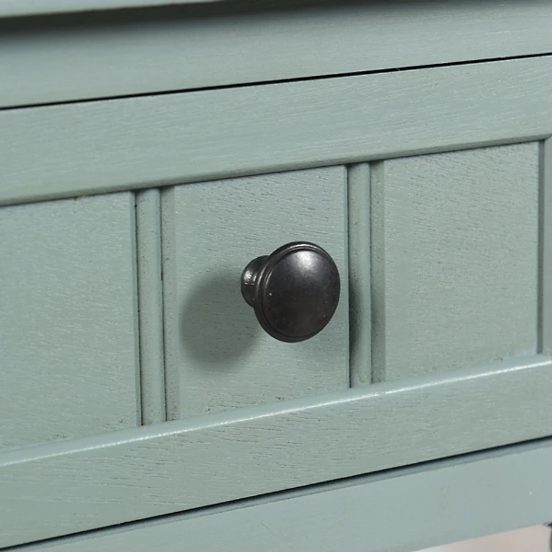 Light Blue Wood Square Hampton Accent Table