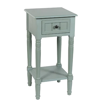 Light Blue Wood Square Hampton Accent Table