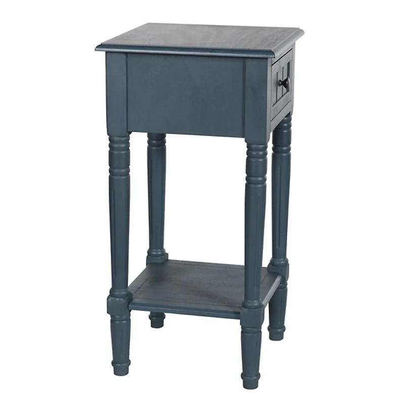 Navy Blue Wood Square Hampton Accent Table