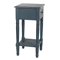 Navy Blue Wood Square Hampton Accent Table