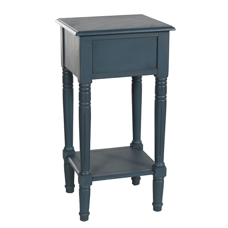 Navy Blue Wood Square Hampton Accent Table