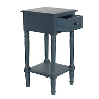 Navy Blue Wood Square Hampton Accent Table