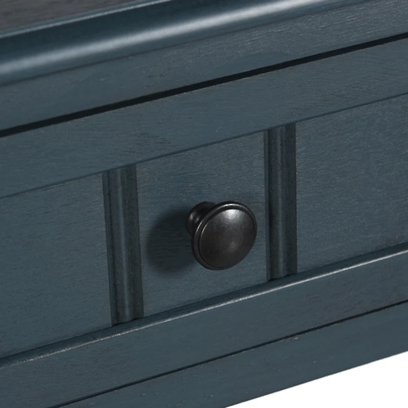 Navy Blue Wood Square Hampton Accent Table