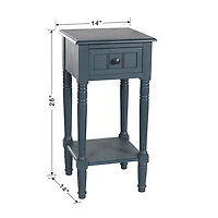 Navy Blue Wood Square Hampton Accent Table