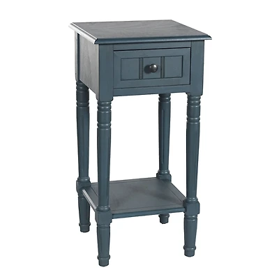 Navy Blue Wood Square Hampton Accent Table