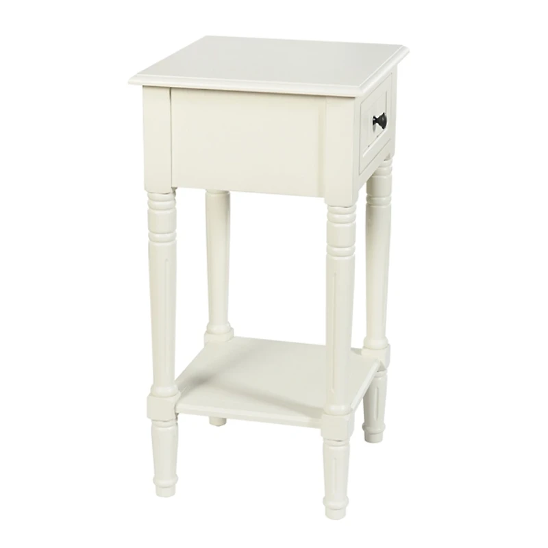 White Wood Square Hampton Accent Table