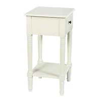 White Wood Square Hampton Accent Table