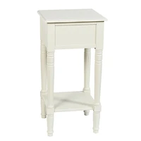 White Wood Square Hampton Accent Table