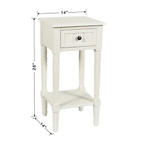 White Wood Square Hampton Accent Table