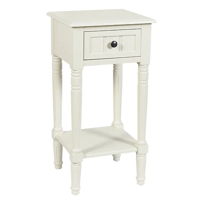 White Wood Square Hampton Accent Table
