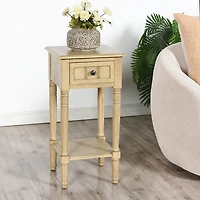 Natural Wood Square Hampton Accent Table