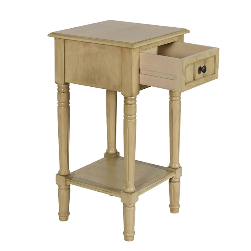 Natural Wood Square Hampton Accent Table