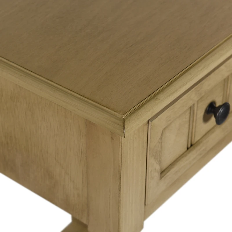 Natural Wood Square Hampton Accent Table