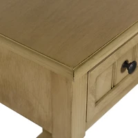 Natural Wood Square Hampton Accent Table