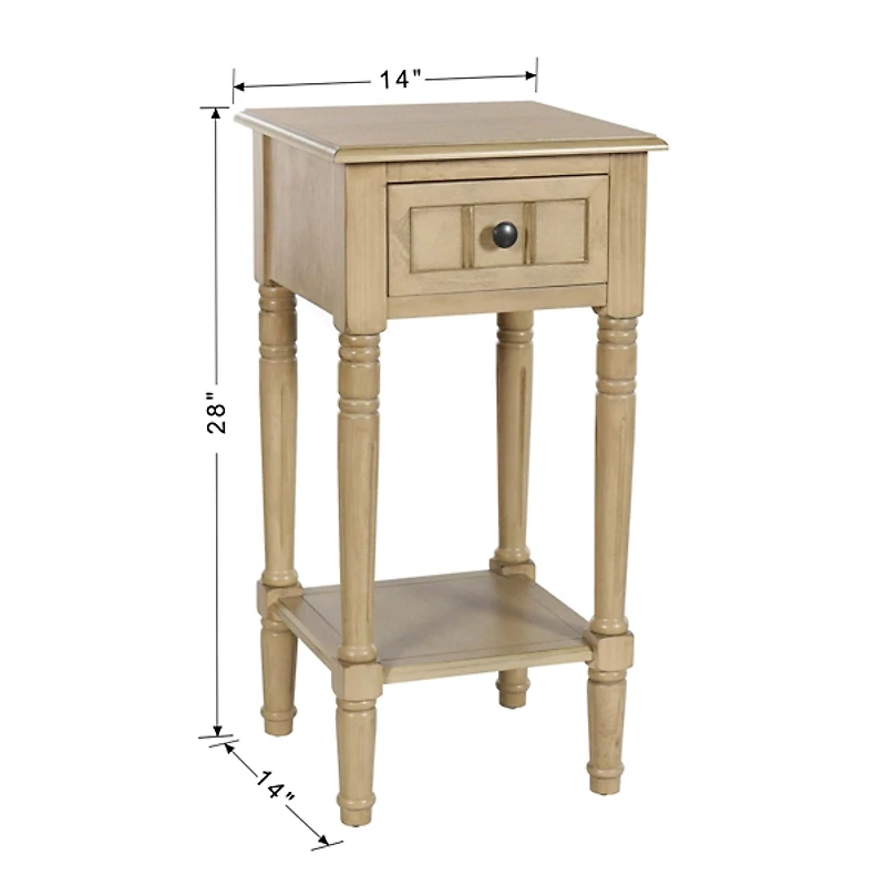Natural Wood Square Hampton Accent Table