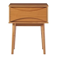 Caramel Wood Mid-Century Modern Nightstand