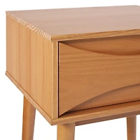 Caramel Wood Mid-Century Modern Nightstand