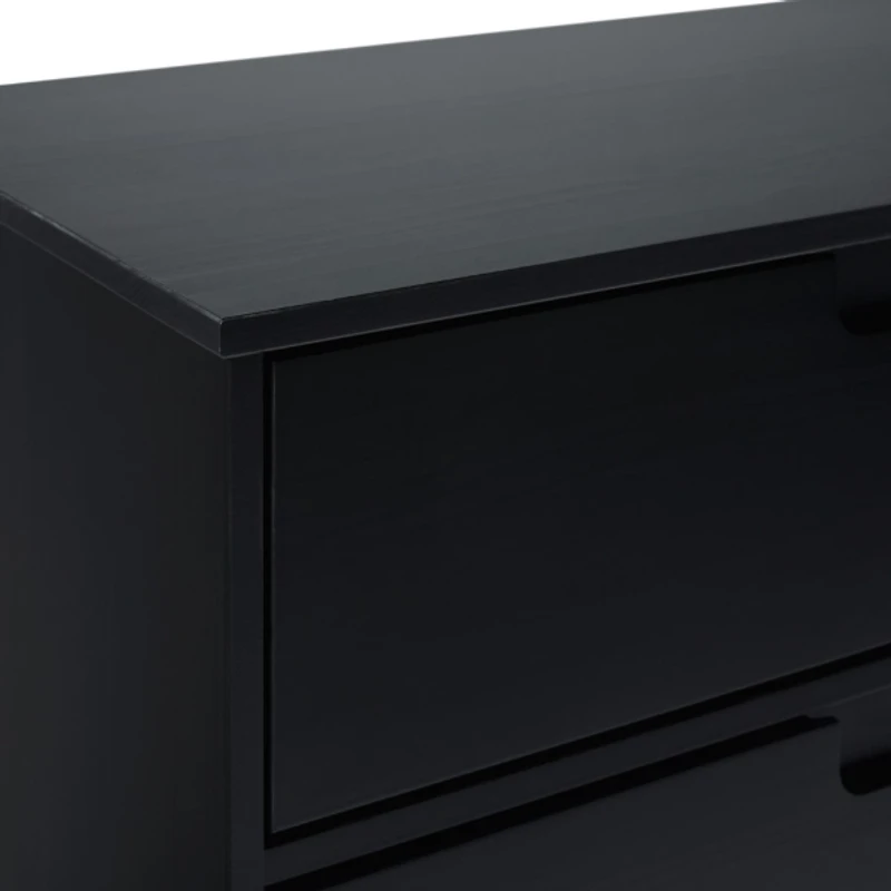 Black Wood Modern 3-Drawer Dresser