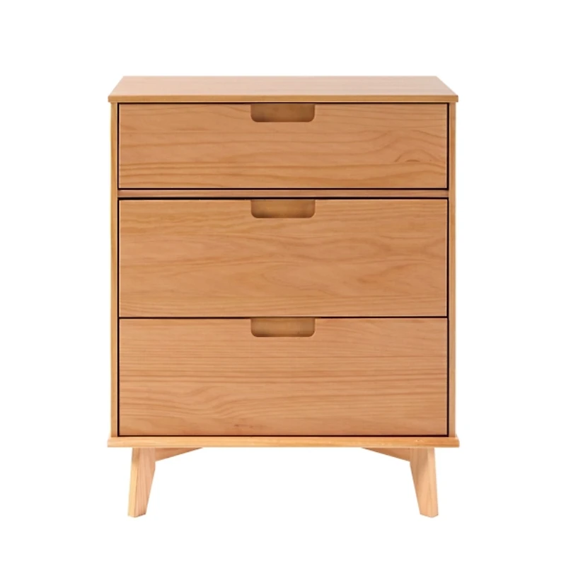Natural Wood Modern 3-Drawer Dresser