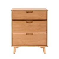 Natural Wood Modern 3-Drawer Dresser