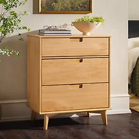 Natural Wood Modern 3-Drawer Dresser
