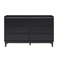 Black Wood 6-Drawer Chest