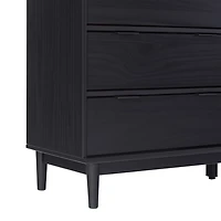 Black Wood 6-Drawer Chest