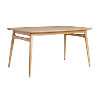 Natural Ash Wood Mid-Century Modern Dining Table