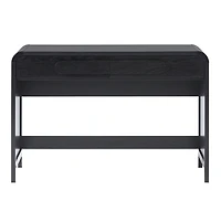Black Wood Curved 2-Drawer Desk