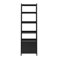 Black Reeded Wood Holmes Narrow Bookcase