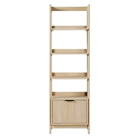 Natural Reeded Wood Holmes Narrow Bookcase