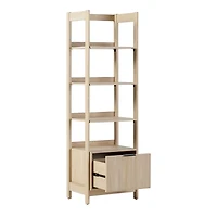 Natural Reeded Wood Holmes Narrow Bookcase