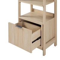 Natural Reeded Wood Holmes Narrow Bookcase