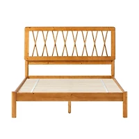 Caramel Wood Spindle Headboard Full Bed