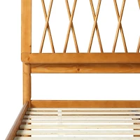 Caramel Wood Spindle Headboard Full Bed