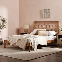 Caramel Wood Spindle Headboard Full Bed