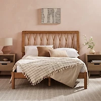 Caramel Wood Spindle Headboard Full Bed
