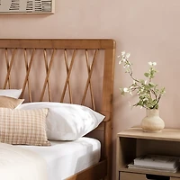 Caramel Wood Spindle Headboard Full Bed
