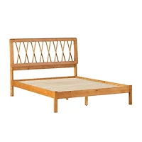 Caramel Wood Spindle Headboard Full Bed