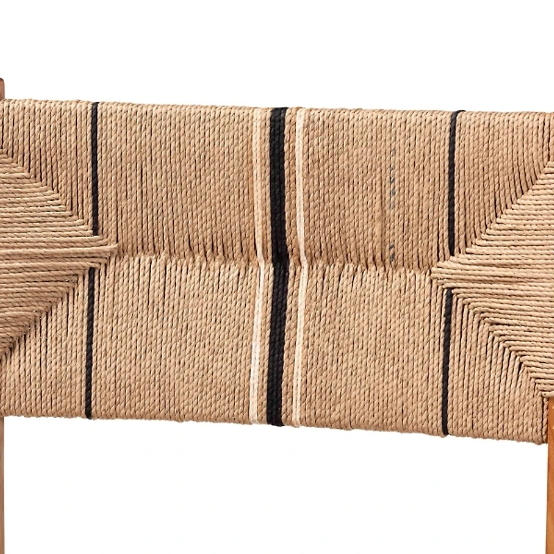 Natural Wood Woven Prita Bar Stools, Set of 2