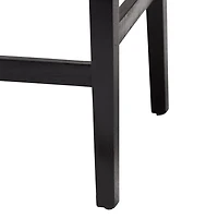 Black Wood Woven Prita Bar Stools, Set of 2