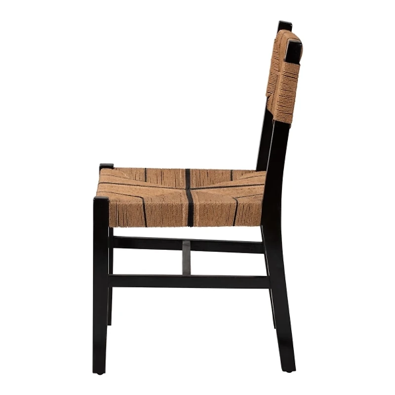 Black Wood Woven Prita Dining Chair