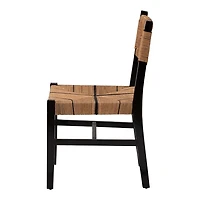 Black Wood Woven Prita Dining Chair