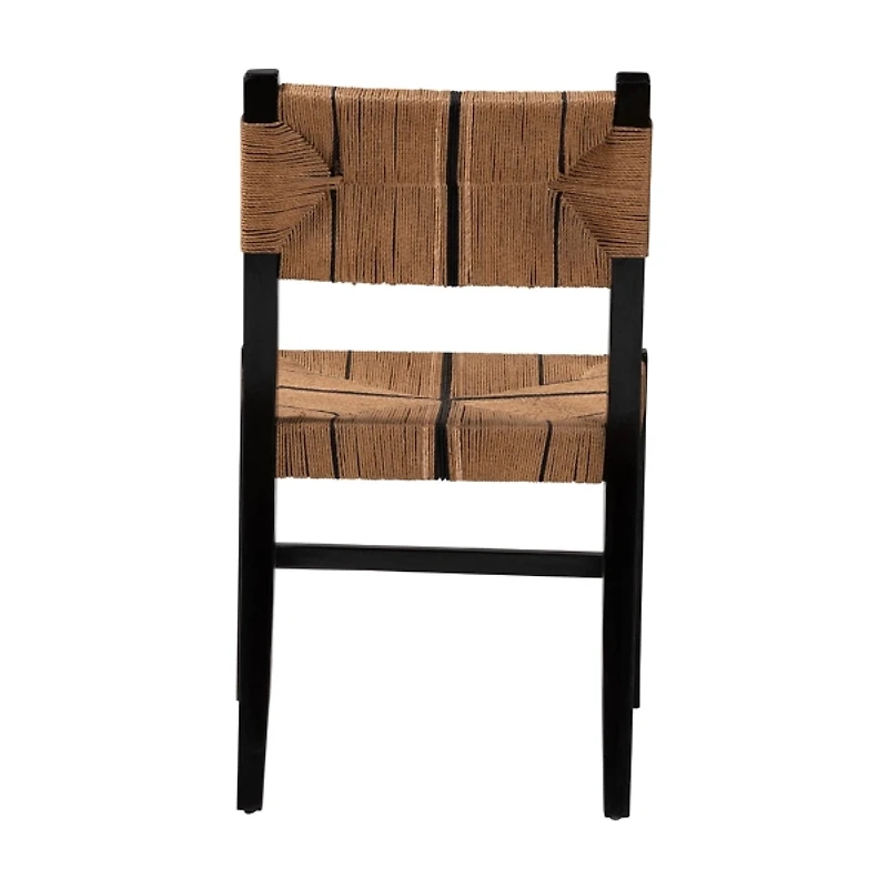 Black Wood Woven Prita Dining Chair