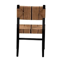 Black Wood Woven Prita Dining Chair