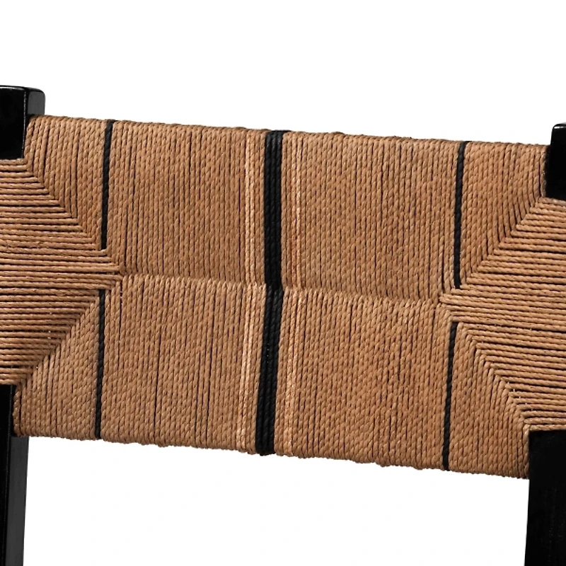 Black Wood Woven Prita Dining Chair