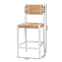 White Wood Woven Talli Bar Stools, Set of 2