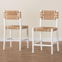 White Mahogany Woven Talli Counter Stool Set