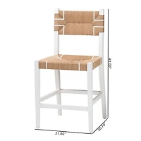 White Mahogany Woven Talli Counter Stool Set
